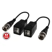 Doss Mini Passive BNC Balun Connector w/ Push Pin Terminal for CCTV Camera Black