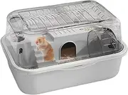 Pet Hamster Cage - Two-Tier Small Animal Habitat with Attached Running Wheel - Small Animal Enclosure with Running Wheel for Rabbits Gerbil Squirrel Chinchilla Dorm Living Room
