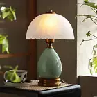 Vintage Table Lamp for Bedroom Room,16" Modern Ceramic Bedside Lamp,Retro Stone
