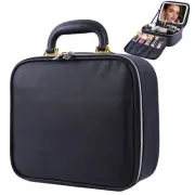 CapsLock Makeup bag with Mirror, LED Light, 3 Adjustable Brightness Levels, C...