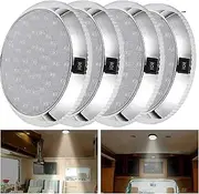 4Pcs RV Interior Light, 12V 46LED Ceiling Dome Roof Light, Caravan Interior Lighting With ON/OFF Switch, Interior Spot Lights for Campervan, Motorhome, Vehicle, Trailer, Boat