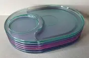 Tupperware Preludio Acrylic Multicolored Lunch Plates ~ Set of 6 ~ NOS