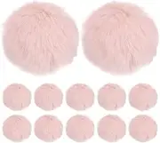 uxcell 12-Pack Faux Fur Pom Poms, 1.2 Inch/ 3.1 cm Soft Fluffy Pompoms Balls Faux Rabbit Fur with Elastic Loop for Hats/Bags/Keychains/Knitting Accessories/DIY Crafts [Pink]
