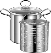 Deep Fryer Pot with Basket, 3.5L Frying Pot Stainless Steel Small Deep Fryer with Anti-scalding Handle Fish and Basket Oil for Chips, Fries, Chicken