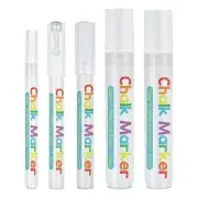 5 Pcs White Chalk Markers Liquid Chalkboard Markers Works on Chalkboards Glass