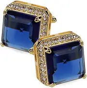 [Vittorio Vico] Large Big Square Crystal Color Stone Cuff Links for Men – Tuxedo Suit Accessories, Cufflinks for Men