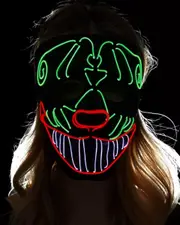 Scary Clown Halloween Led Costume Mask