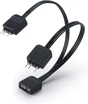 Akasa Addressable RGB LED Splitter Cable | 1-to-2 aRGB LED Splitter | 3-Pin Connector | 1 Female to 2 Male | 12cm | AK-CBLD08-12BK