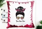 Personalised Messy Bun Magic Sequin Pillow Cover with name(s)