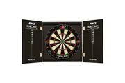 Red Dragon Razor Razoredge Dart Board and Black RD Deluxe Cabinet