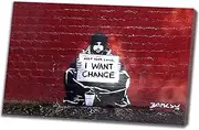 Banksy(change) Wall Art Painting on Canvas Wall Decorations for Living Room Stretched and Framed Canvas Print Bedroom Wall Pictures Ready to Hang(95x143cm_37x56in,Framed)