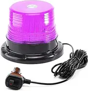 1-Pcs Purple LED Beacon Lights for Funeral Escort Truck Vehicles Car, 12-24V Warning Safety Flashing Emergency Strobe Mini Light Bar with Magnetic Base