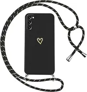 Oelrstfe Mobile Phone Lanyard for Samsung Galaxy S20 FE 5G, Case with Strap, Heart Motif, Mobile Phone Case for Hanging, Silicone, Shockproof, Ultra Thin, Soft Protective Case with Cord, Necklace