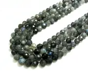 AAA Natural Gray Rainbow Labradorite Round Faceted 6mm Gemstone Beads RNF82A