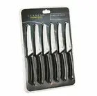 NEW SCANPAN SPECTRUM 6 PIECE STEAK KNIVES BLACK Rounded Point Tip Knife Set Cutl