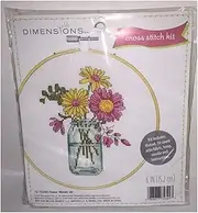 Dimensions Flower Mason Jar Lac Cross Stitch Needlecraft