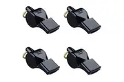 4PK Fox 40 Summit Pearl Whistle Coach Accessory w Breakaway Lanyard Black