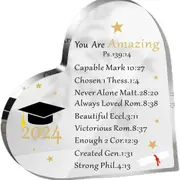 Graduation Heart Inspirational Scripture Plaque