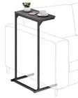 C Shaped End Table, Tray Table, Small Side Table, 28.7 inch Tall Couch 1 Black