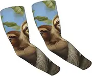 [FHEDVBN] Sloth Family Arm Sleeves Compression Arm Covers for Men Women Outdoor Sun Sleeves Cooling Sports Sleeve, Black
