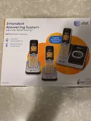 AT&T EL52301 DECT 6.0 Cordless Phone, Silver/Black,3 Handsets