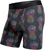 [BN3TH] Men's Classic Icon Boxer Briefs, 3-D Pouch, Breathable TENCEL Modal, Anti-Chafing, No-Roll Waistband, Lightweight Athletic Underwear, Moisture-Wicking, 6.5" Inseam - Pineapple Fade Black (S