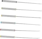 6pcs Hot Pot Fork Helpful Fruit Forks Kitchen Gadgets Baking Supplies BBQ Baking Tools Chocolate Dessert Cheese Forks Fondue Dipping Forks Fondue Fork Stainless Steel