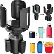 Car Cup Holder Expander, Expanding Large Cup Holder Adapter with Adjustable Base Stable Car Accessories Vehicles Drink Extender for 2.76 to 5.51" Cup/Bottle
