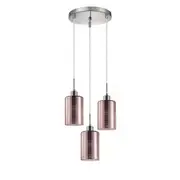 CLA LIGHTING Espejo 3 Streaks Glass Pendant Lights - Round Base - Rose Gold