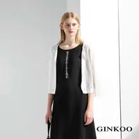 在飛比找momo購物網優惠-【GINKOO 俊克】下襬寶石針織薄外套