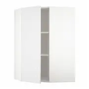 METOD corner wall cabinet with shelves, white/Stensund white, 68x37x100 cm