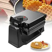 1000W Electric Waffle Maker, Rotating Square Waffle Maker,Non-Stick Plates/Adjustable Temperature/Indicator Light Display, Double Sided Heating Belgian Waffle Iron, for Home Chefs Family Gatherings