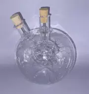 Hand blown glass oil & vinegar cruet sea urchin design