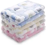 30x20 Inch 1 Pack 3 Blankets Super Soft Fluffy Premium Cute Elephant Pattern Pet Blanket Flannel Throw for Dog Puppy Cat(Blue/Pink/Yellow Medium)