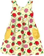 [Vieille] Little Girl Dress Back to School Kids Outfit Cute Summer Sundress with Pocket Size 2-7 Years