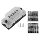 Sleek Black Design 6 Way Car Fuse Holder Compatible with Most Blade Fuses