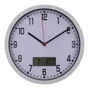 10 Inch Wall Clock with Elegant Design and Temperature Humidity LCD Display