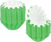 sourcing map 200Pcs Green Grease-Resistant Cupcake Liners Standard Heavy Duty Paper Muffins Baking Cups Wave Flared Wrappers for Party Wedding Birthday