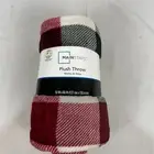 Mainstays Red Plaid Plush Throw Blanket Standard Throw