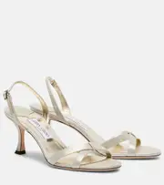 [Jimmy Choo] Jimmy Choo Elsy 70 metallic leather sandals AU 5 gold