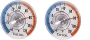 2 pack Taylor 5321 Suction Cup Window Dial Thermometer