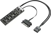 Zicojia 9Pin USB Header Splitter with SATA Power Cable, Internal USB Hub Extension USB 2.0 Splitter Connector for Motherboard Easy Install