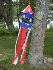 WIND DESIGNS STARS & STRIPES Red White Blue Windsock Garden Nylon Flag 64” NIP