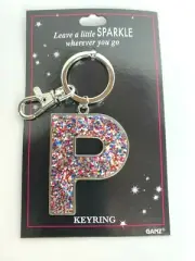 Ganz Sparkle Glitter Keyring Key Chain Letter Initial "P"