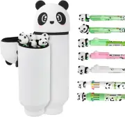 Panda Stationery Set with Pencil Case, 3 Gel Pens with Black Ink, 2 Blue Erasabl