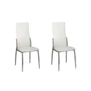 Dining Chairs 2 pcs Artificial Leather White