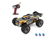 Wltoys 184008-B Remote Control Car 2.4GHz 1/18 All Terrain Remote Control Truck 60KM/H High Speed Off Road Car with Brushless Motor LED Light Zinc Alloy Gear 3 Battery (Yellow , 3 battery)