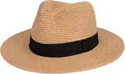 [Maylisacc] Sun Hats for Men Wide Brim Panama Hat Beach Hat Straw Hats for Men Sun Protection Foldable Men Fedora Hats UPF50
