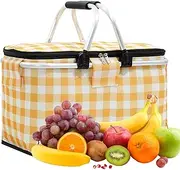 Insulated Picnic Bag - Grocery Shopping Bags, Soft Cool Bag | Waterproof Insulated Picnic Basket, Insulated Picnic Backpack Large, Insulated Beach Bag for Outdoor Sporting Events Grocery Shopping