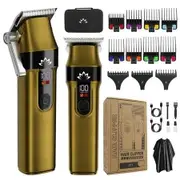 Professional Electric Hair Clippers for Men,Home Self-Service Hair Cutting Machine,Salon Quality Hair Trimmer For Haircut Styling Color Gold
